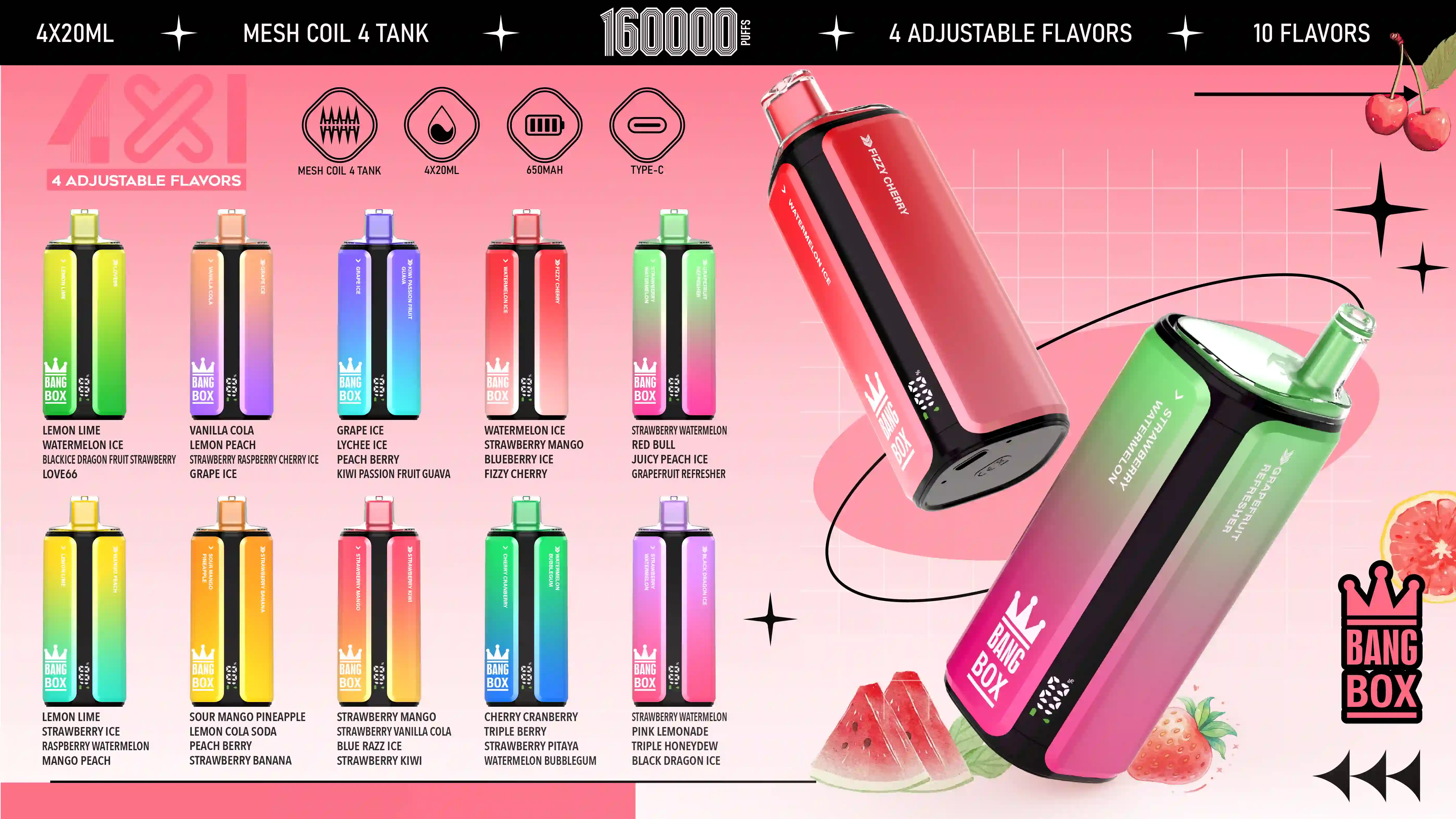 BANG BOX 160k Puffs 4in1 Vape price puff