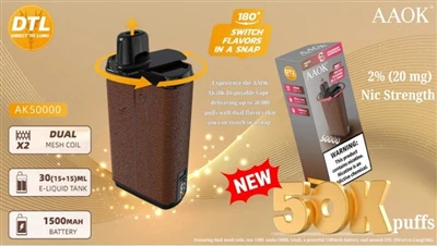 AAOK AK50000Puff: redefiniendo los efectos-duraderos y la libertad de sabor